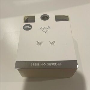 Lovisa sterling silver earrings. Stud butterflies with gems.